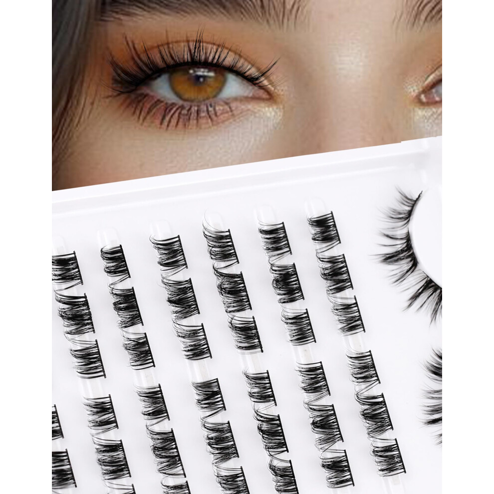 Onlyall Lash Clusters Natural Looking Extension Individual Mink Lashes Cluster False Eyelashes Wispy Lash Fluffy Diy Eyelashes