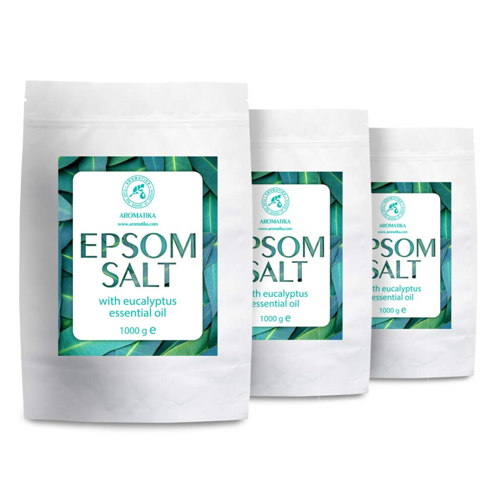 Aromatika Trust The Power Of Nature Aromatika Epsom Bath Salt With Eucalyptus Essential Oil Set 3 X 1 Kg Â 100% Pure Magnesium Sulphate Crystals