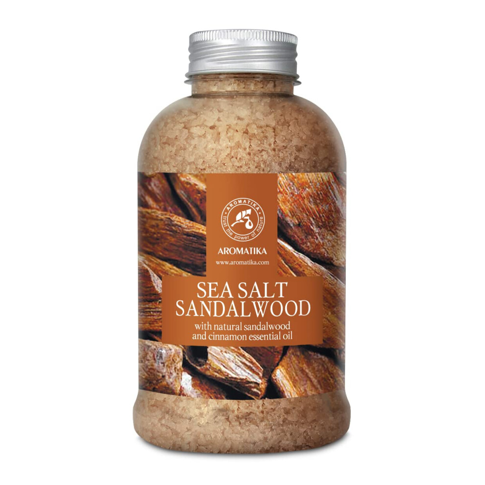 Aromatika Trust The Power Of Nature Bath Salts Sandalwood 600G - Natural Sandalwood & Cinnamon Essential Oil - Sea Salt - Best For Bath - Good Sleep - Relaxing - Body Care - Beauty