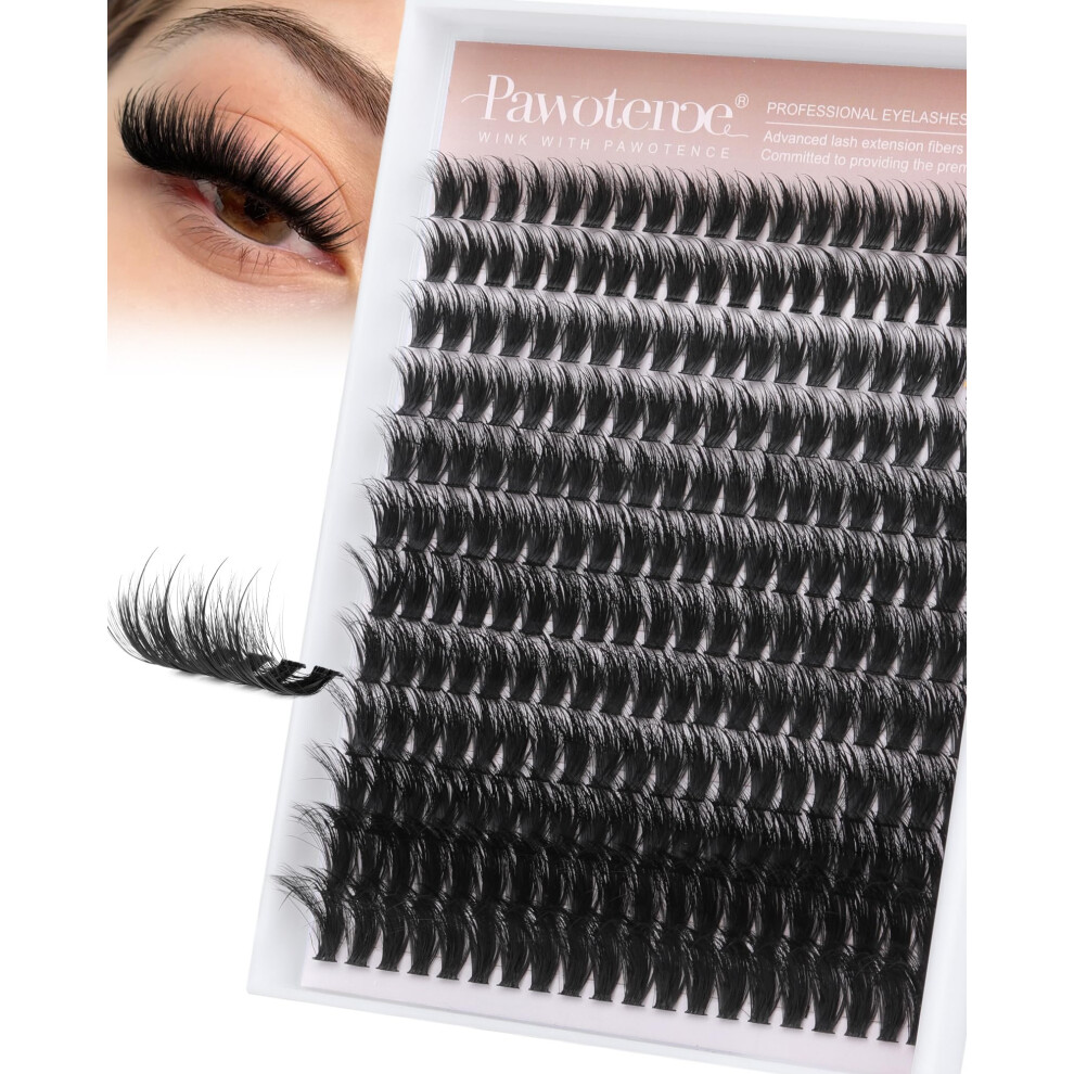 Pawotence Wispy Individual Eyelashes Clusters Lashes 12-22Mm Cluster Eyelash Extensions 240Pcs Spikes Manga Lashes Clusters Fairy Spiky Eyelash