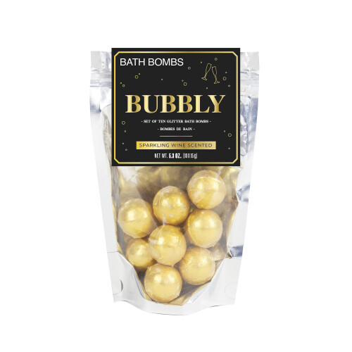 Gift Republic Sparkling Wine Scented Gold Bath Bombs, 10-Pack
