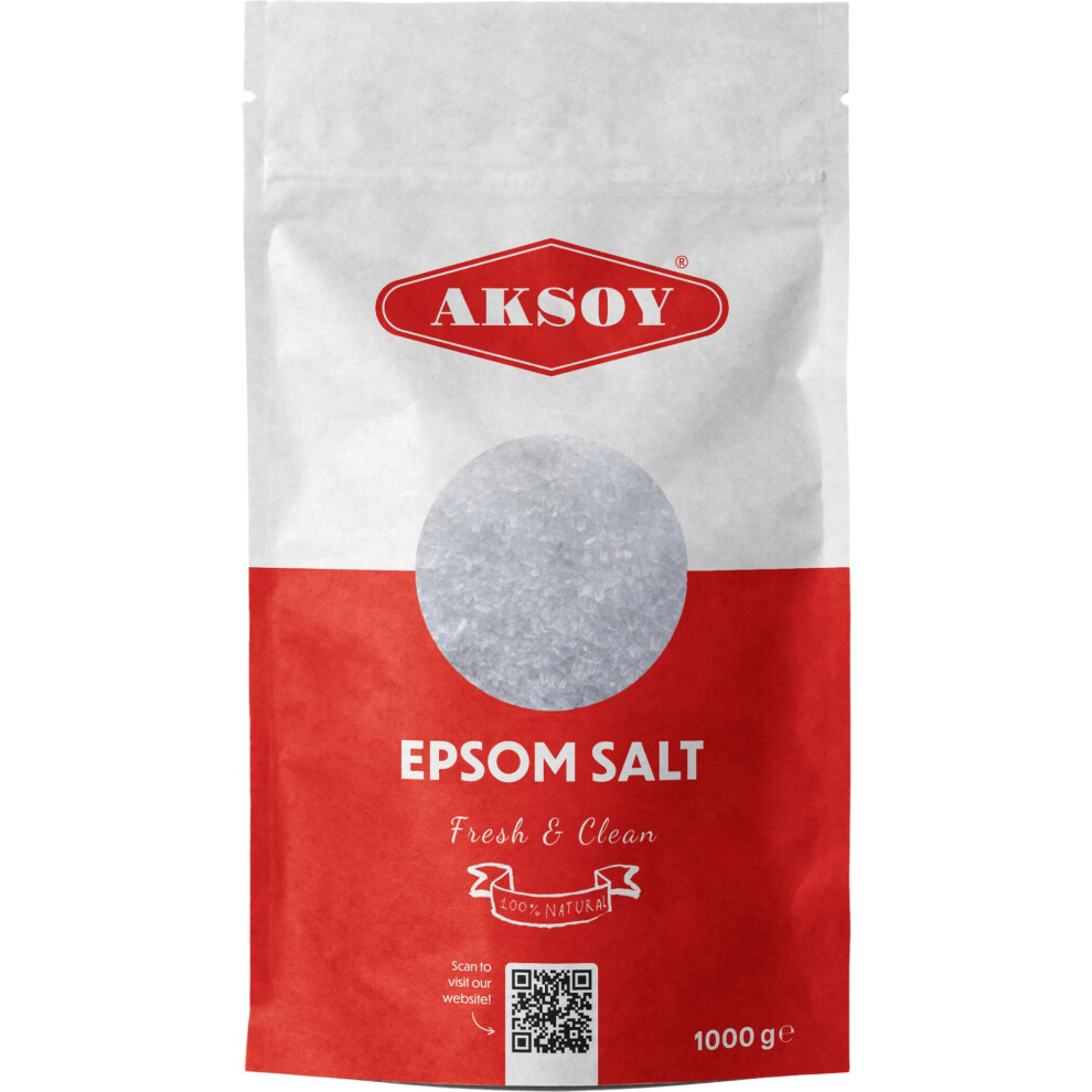 Aksoy ???? Epsom Salt 1Kg || Epsom Bath Salts || Epsom Salts For Bath Bombs, Bathing And Muscle Relaxation || Additive Free Â¦