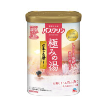 Bathclin Kiwami no Yu Luxury Bath Salt 600 g – Fulfilled Heart Floral Scent – Japanese Hot Spring-Inspired Bath Additive – Made in Japan