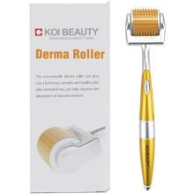 KOI BEAUTY Derma Roller 0.5mm- 192 Real Individual Needles Titanium, Microneedling Roller for Hair, Beard Roller for Beard Growth