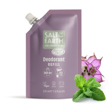 Salt of the Earth - Natural Deodorant Roll On Refill Pouch, x3 Uses - Clary Sage & Mint - Vegan, Long Lasting Protection, Leaping Bunny Approved