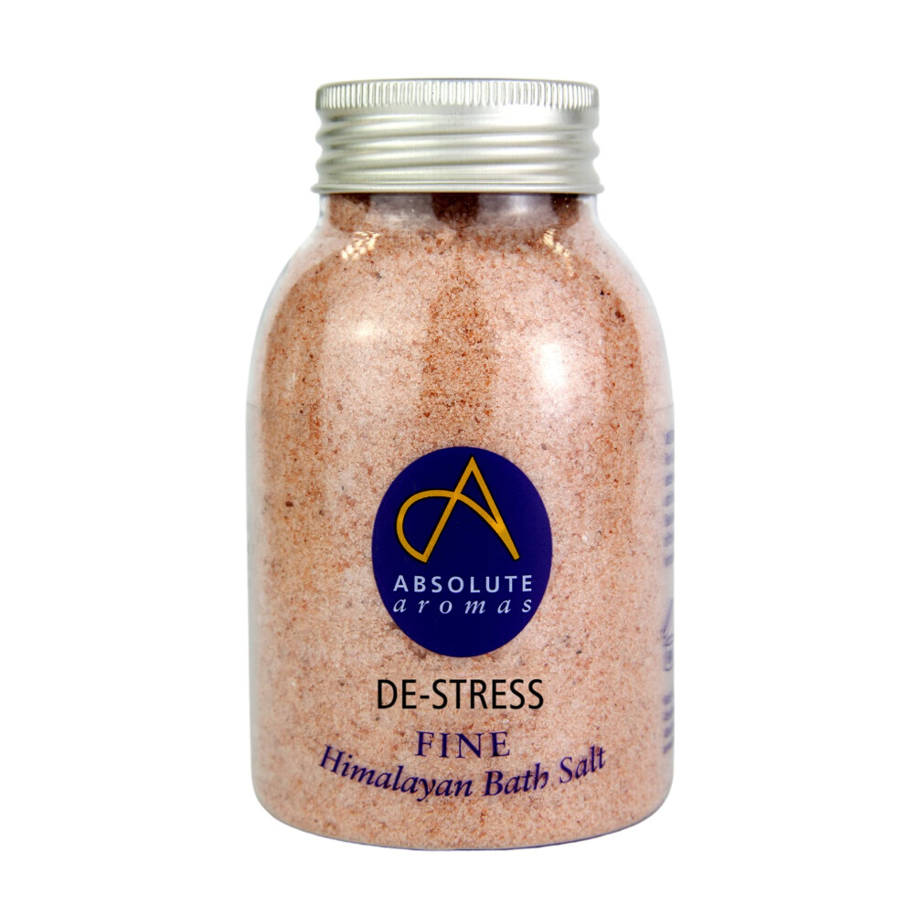 Absolute Aromas Pink De-Stress Fine Himalayan Bath Salt 300G - Natural Fine Himalayan Salt Infused With 100% Pure Essential Oils Of Chamomile