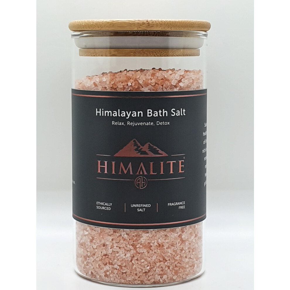 Himalite Pink Himalayan Bath Salt In Luxurious Eco-Friendly Glass Jar Â 700G