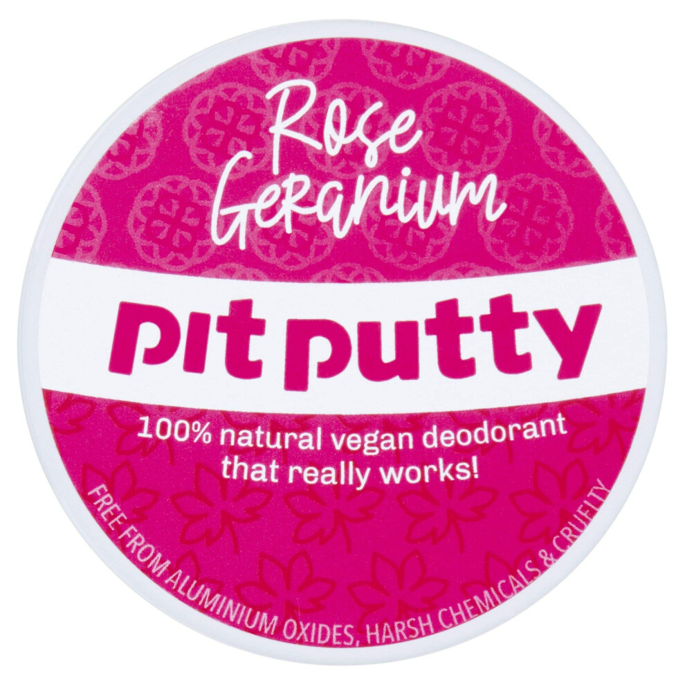 Pit Putty 65G | Vegan & Eco-Friendly Deodorant Balm | 100% Natural Deodorant For Women & Men (Rose Geranium)