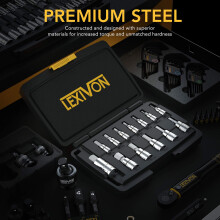 LEXIVON HEX Bit Socket Set 13 Male Hexagon sockets SAE Imperial Sizes