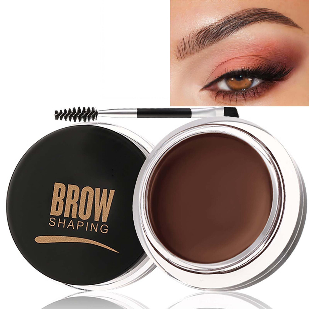 Yongst Brown Long-Lasting Waterproof Eyebrow Pomade With Brush - Smudgeproof, Quick Dry, Non-Greasy Lightweight Gel Soap For Perfect 3D Shade