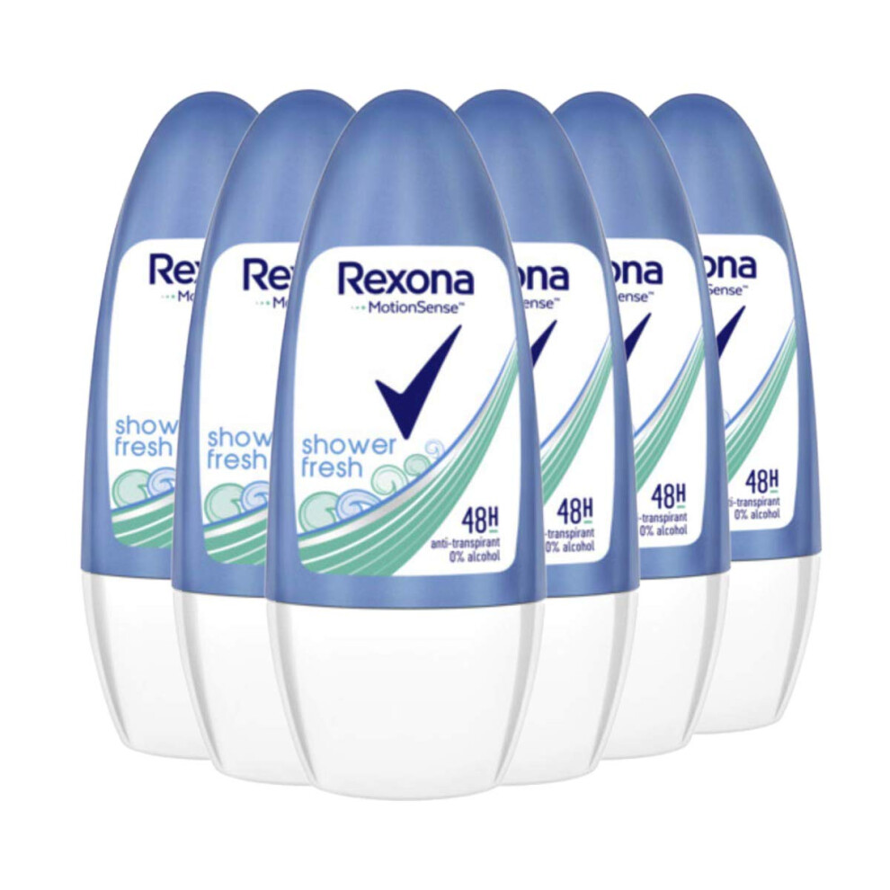 Rexona Women's Shower Fresh Roll-On Deodorant Pack Of 6 X 50 Ml