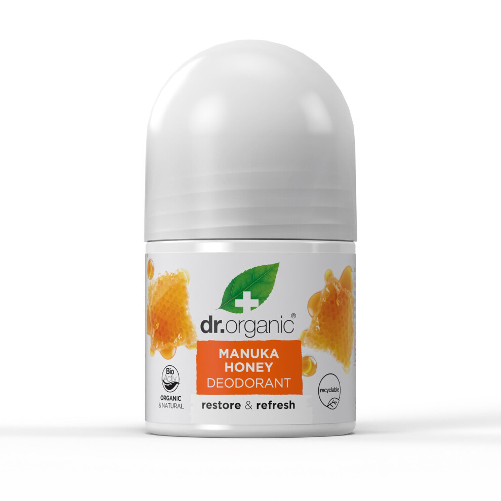 Dr. Organic Dr Organic Manuka Honey Deodorant, Aluminium Free, Mens, Womens, Natural, Vegetarian, Cruelty-Free, Paraben & Sls-Free, Organic, 50Ml