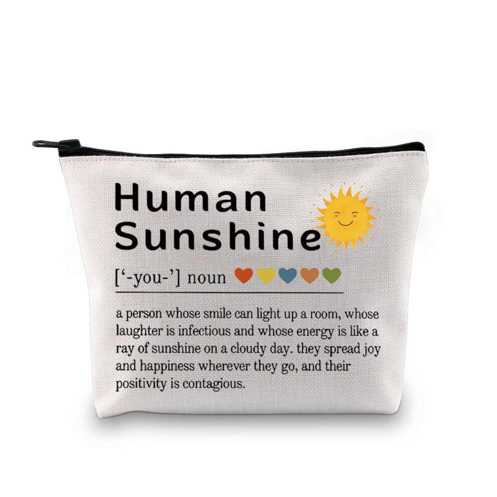 Jtouk Human Sunshine Definition Makeup Bag Inspirational Gift For Women Positivity Appreciation Gift For Teacher Coworker Friends (Human Sunshine Bag Eu)