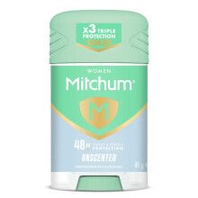 Mitchum Women Triple Odor Defense 48HR Protection Stick Deodorant & Anti-Perspirant, Unscented, 41g