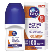 Triple Dry Men | Active Fragrance Anti-Perspirant Roll On 50ml | 100-Hour Protection Against Excessive Sweating | Fights Odour