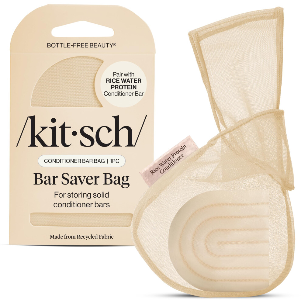 Kitsch Bar Soap Saver Bag - Recycled Mesh Beauty Bar Soap Pouch For Rice Water Protein Conditioner Bar, Soap Savers Holder To Preserve Bar Soap