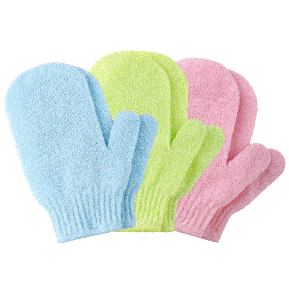 Admygo 6Pcs Exfoliating Gloves, Exfoliating Wash Gloves, Shower Scrub Gloves Away Ingrown Hair And Dead Skin For Shower, Spa