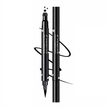 Liquid Double Eyeliner Pen with Star Stamp - Dual-Ended Design for Precise Lines and Decorative Accents
