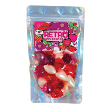 Retro 90's Bath Pearls Jumbo Bag of 30 - Pink Mix. Mixed Heart and Round Bath Pearls. Strawberry, Cherry, Vanilla