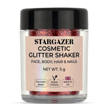 Stargazer Glitzy Body Glitter Shaker Red | Face Body Eyes Hair & Nails Sparkle | Fine Festival Makeup | Cruelty-Free Cosmetic