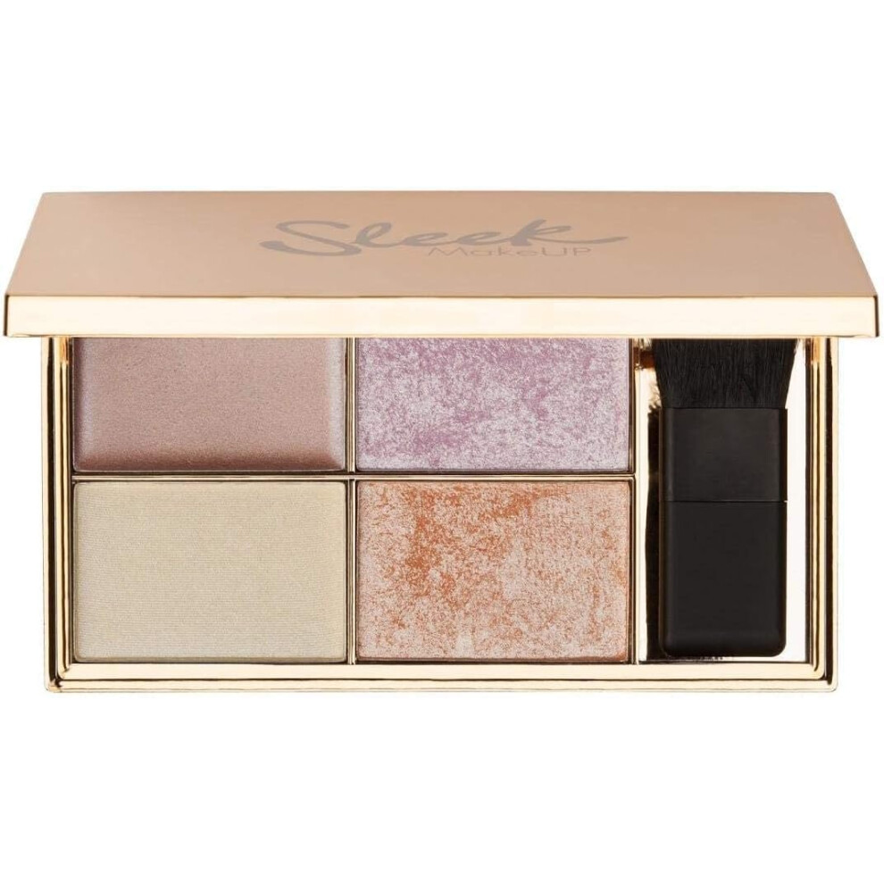 Sleek Cream Makeup Highlighting Palette, Four Dazzling Shades For A Supercharged Glow, Long Lasting And Lightweight, Intense Colour, Solstice