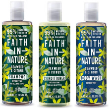 Faith In Nature Seaweed & Citrus Shampoo, Conditioner & Shower Gel Trio