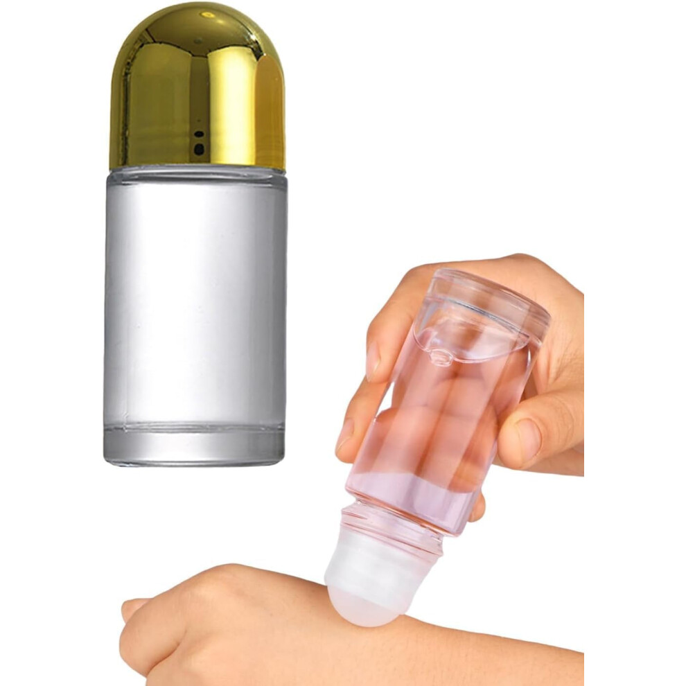 Rzcin 50Ml Glass Essential Oil Roller Bottles, Empty Roller Bottles With Plastic Ball Leak-Proof Ball With Lid For Essential Oils Perfume Cosmetics