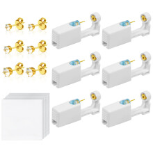 Aucuu Ear Piercing Gun, Painless Self Ear Piercing Kit, Safety Asepsis Earring Ear Stud Gun Kit Tool with 6 Ear Studs for Girls Women Men