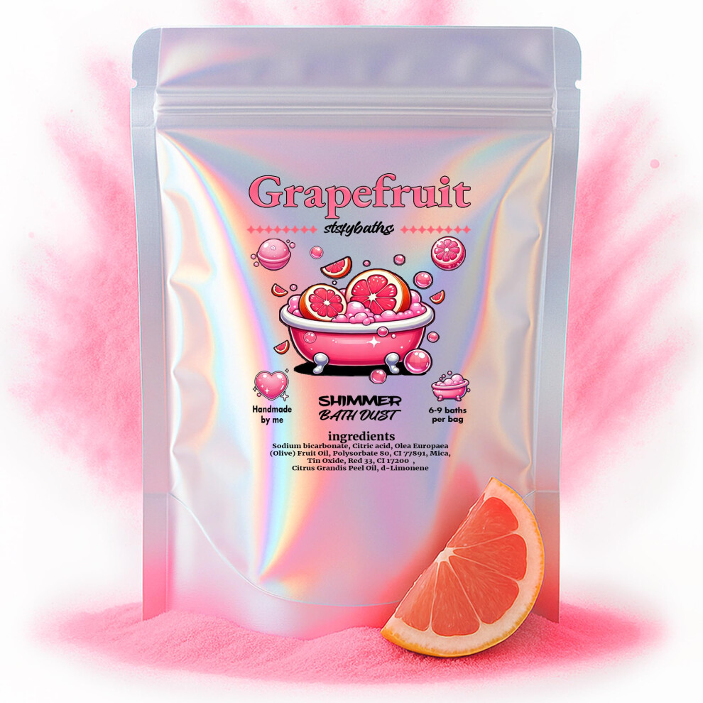 Stsfybaths Pink Grapefruit Shimmer Bath Bomb In A Bag - Handmade Essential Oil Scented Bath Bombs For Women,Kids And Men