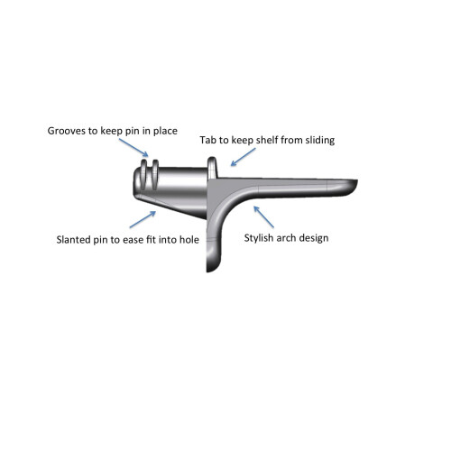 5 mm Shelf Support Peg/Pin Bracket Stainless Steel 20 Pack 1