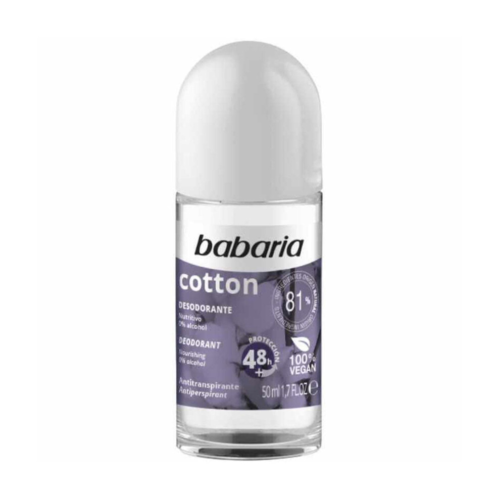 Babaria Deodorant Roll-On: Cotton Scent, 50 Ml