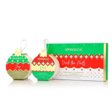 SPONGELLÉ Holiday Ornaments Gift Set Infused Buffers | Moisturising Body Wash & Soap Filled Sponges in One | Exfoliating Sponge