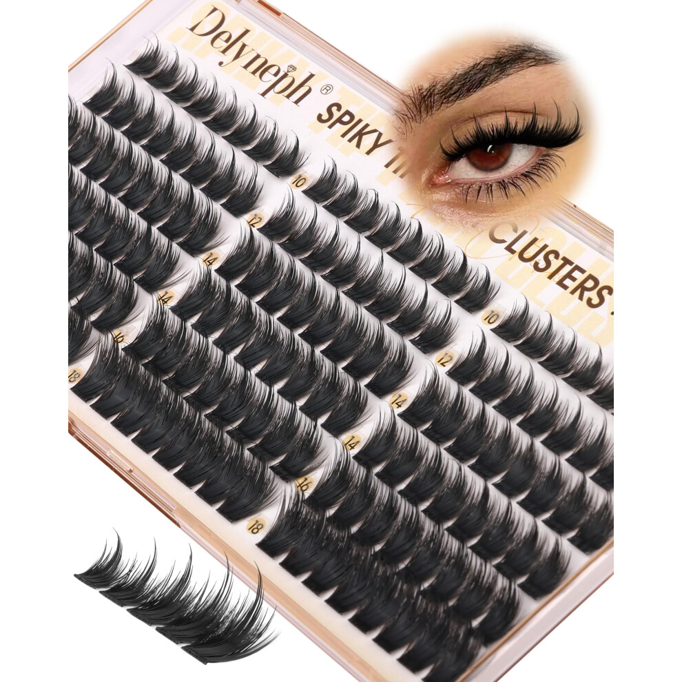 Delyneph Manga Lash Clusters With Spikes Wispy Eyelash Clusters Anime Cluster Eyelash Extensions Fluffy Lashes Clusters Cd Curl Fairy Individual Lashes By