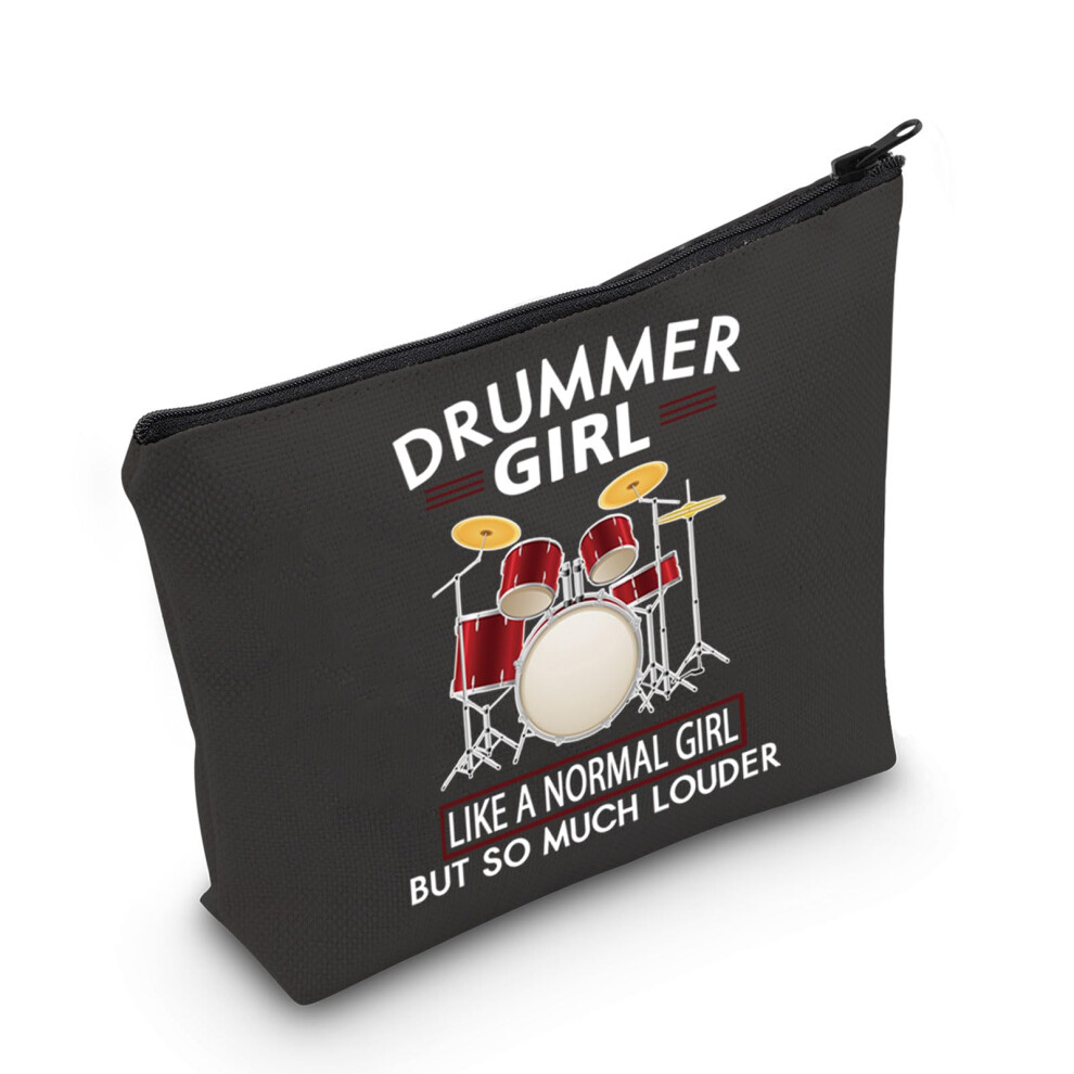 Pliti Drummer Girl Gift Drumming Gift Drum Player Gift Drummer Girl Like A Normal Girl But So Much Louder Drummer Makeup Bag (Drummer Girl Bagblu)