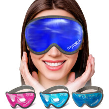 MyHalos Gel Eye Mask - Reusable Cooling Eye Mask with Adjustable Straps - Cold Mask for Puffy Eyes, Dark Circles and Hangovers - Eyes Ice Pack Compre