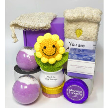 OJAYERR Bath Sets for Women Gift - Positive Sunflower Birthday Gifts Best Friend Pamper Get Well, Sending Sunshine, Thank You Gift