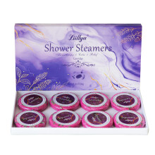 Liillya Shower Steamers Aromatherapy 8 Pack Shower Bombs with Natural Essential Oil Home Spa Vapor Shower Tablets Stress Relief Self Care Relaxation