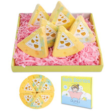 DUAIU Bath Bombs Gift Set, 6 Pcs Natural Pizza Kids Bath Bombs Organic Bubble with Essential Oil Gifts for Her Birthday Anniversary Valentines