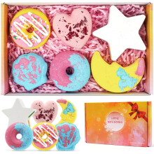 LOPHE Bath Bomb Gift Set, 6 Pcs Natural Handmade Bubble Bath Bombs, Organic Bubble Bath Bombs Kit with Essential Oil
