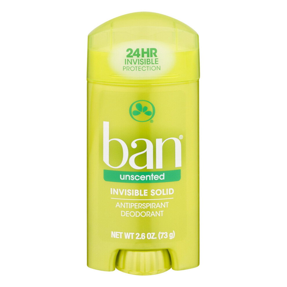 Ban Anti-Perspirant Deodorant Invisible Solid Unscented 2.60 Oz