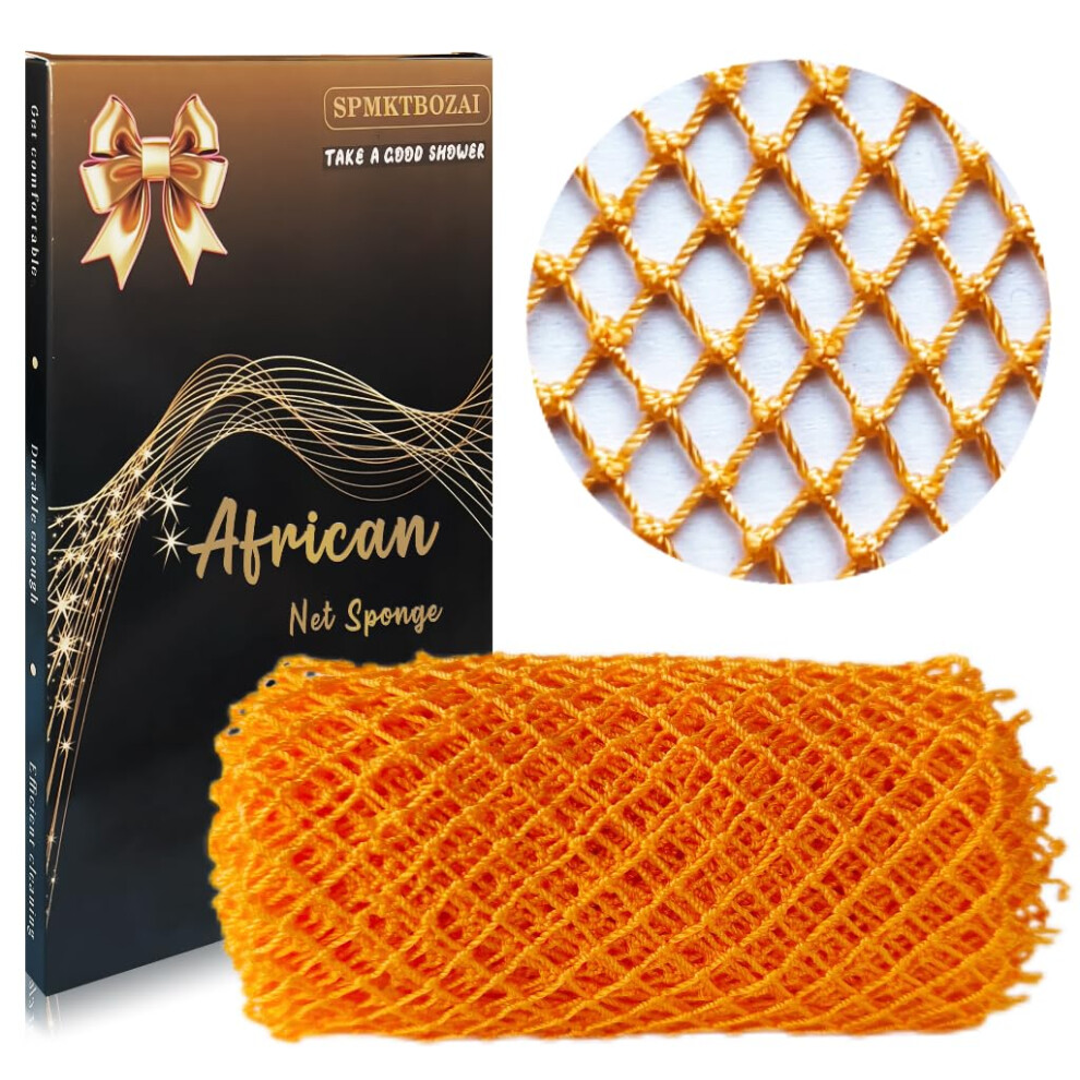 Spmktbozai African Net Sponge Authentic, African Exfoliating Sponge Real African Net Black Owned, African Bath Sponge Back Scrubber
