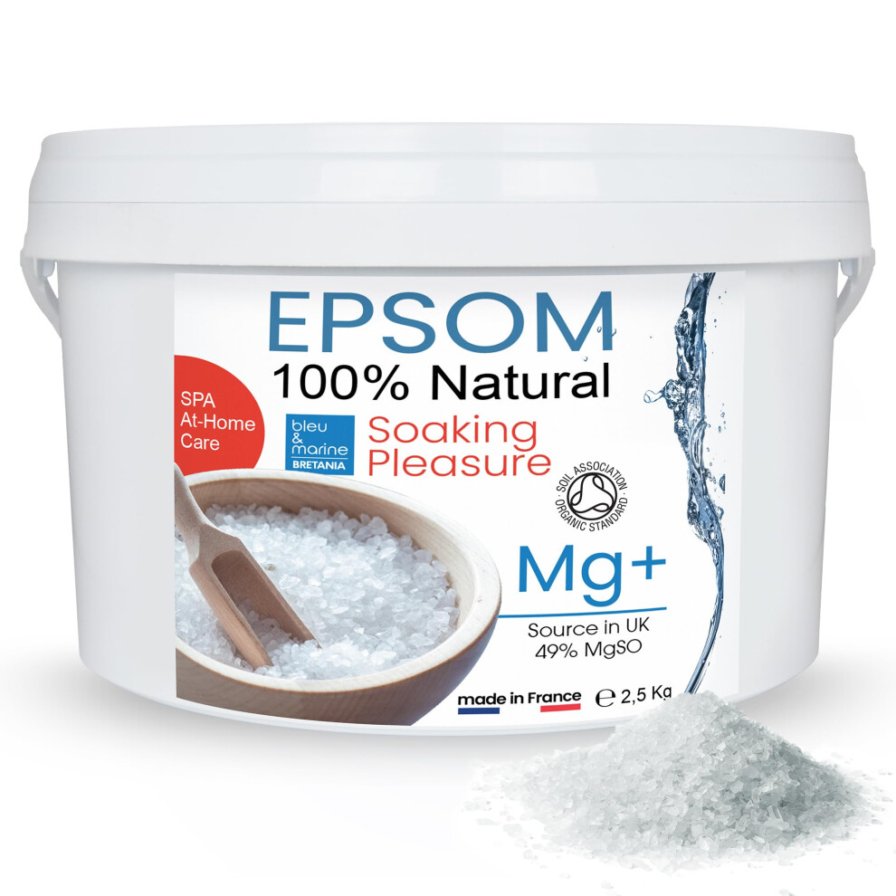 Bleu & Marine Bretania Bath Salt Organic, Pure Epsom Salt, Natural Magnesium, Foot Spa, Gardening, Foot Soak, Ingrown Nail, Pain Relief, Pedicure,Body Scrub,Toenail Care