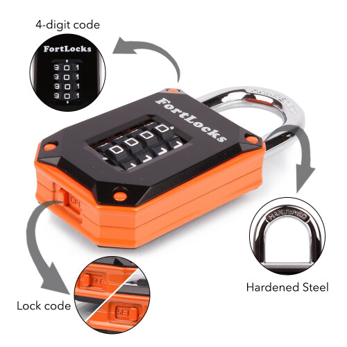 2-Pack Combination Padlocks | 4-Digit Padlocks with Code | Gym Padlock | Locker Padlock | Weatherproof Lock | for Indoor and Outdoor Use | Cut-Proof 2