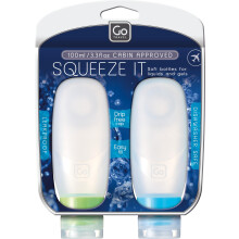 Go Travel Squeezy 100ml Cabin Approved Bottles for Liquids -2 Per Pack (Ref 660)