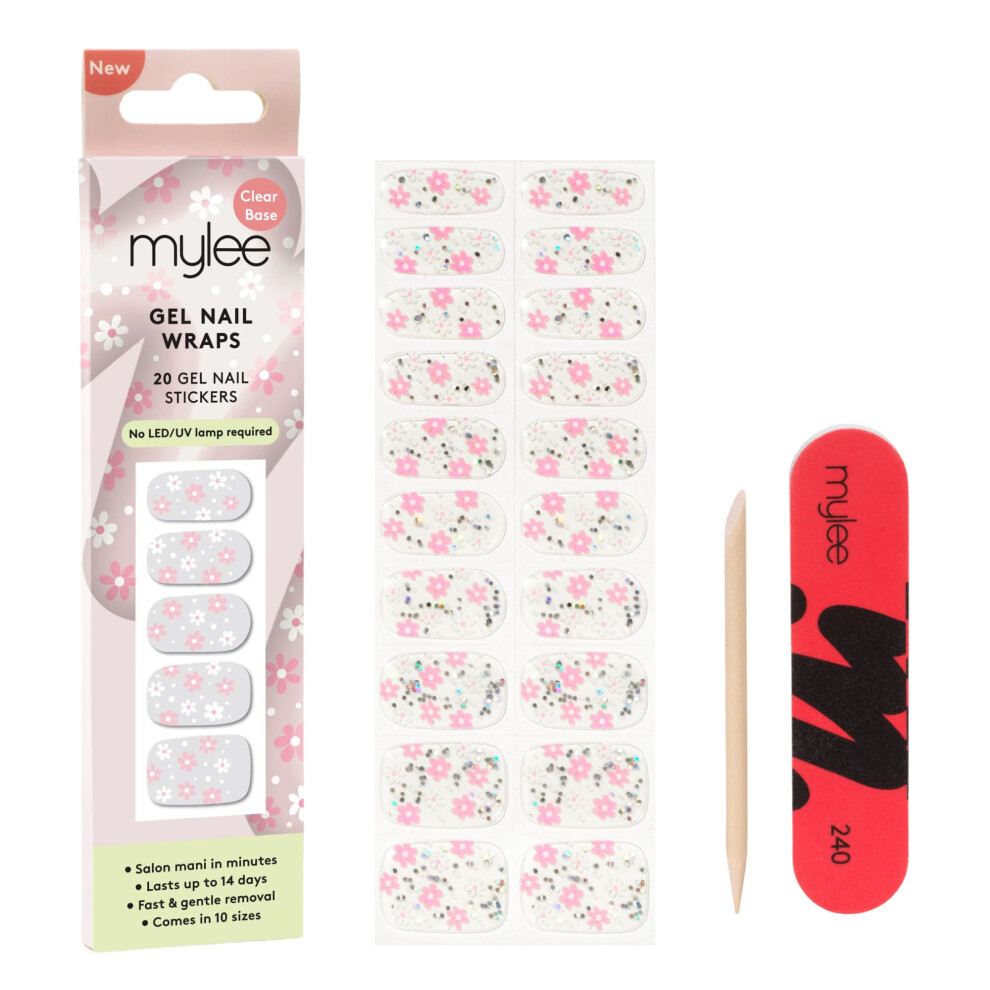 Mylee Gel Nail Wraps [Freshly Picked] Â Cloud Nine Collection Â 20 Pre-Cured Gel Stickers, No Lamp Needed, Chip-Resistant, Glossy Finish
