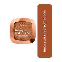 L’Oreal Paris Bronzer, Super Buildable, Back To Bronze Matte Bronzing Pressed Powder, Shimmer Free, Medium, Compact Case, Tanned Look all Year
