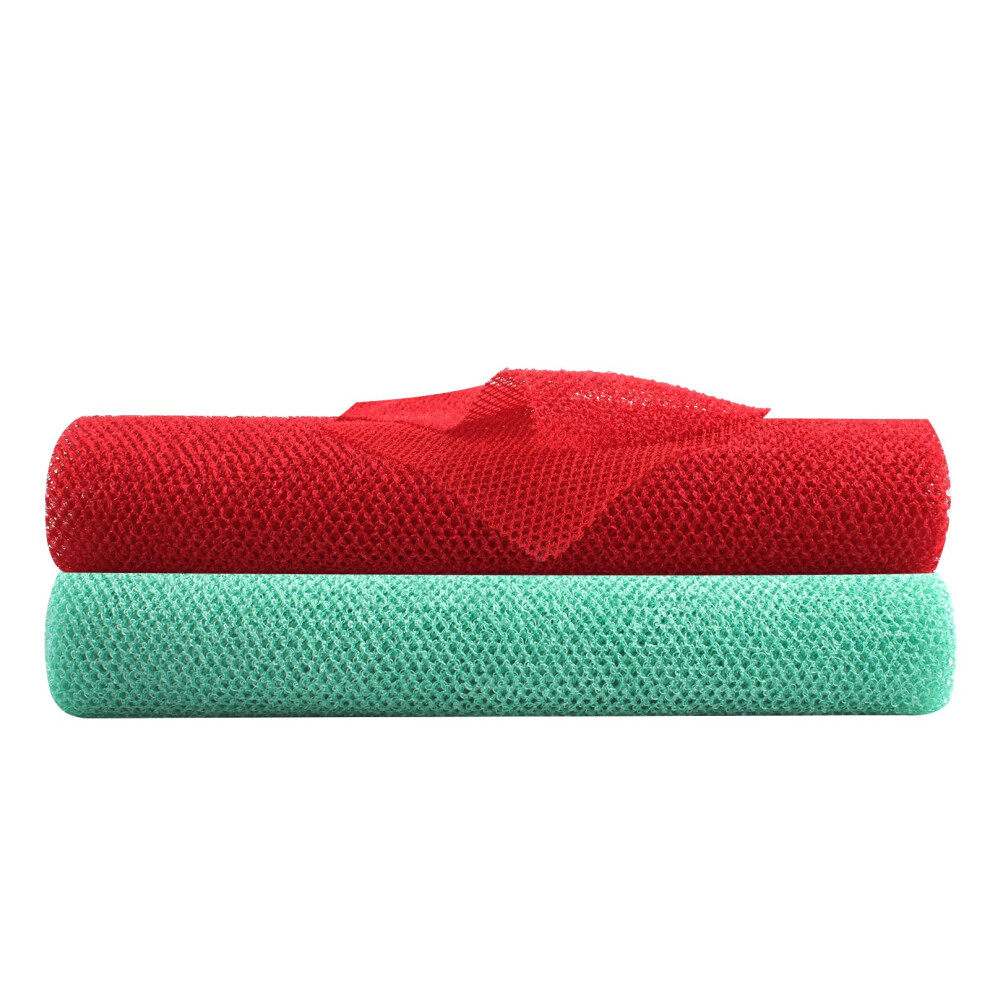 Qopahi Enlarged African Net Sponge 2 In 1 Body Shower Scrubber Nylon Back Scrubber Exfoliating Bath Sponge Skin Smoother For Daily Use