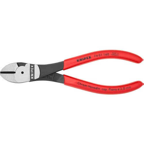 Knipex KNIPEX High Leverage Diagonal Cutter with Plastic Coating 160 mm, 74 01 160 2