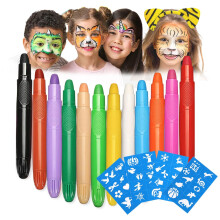 Face Painting Kit, 12 Colors Face Paint, Face Paints for Children Crayons, Non-Toxic Washable Body Kids Facepaint Set for Birthday Gifts Halloween