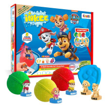INKEE Paw Patrol Gift Box: 4 Kids Bath Bombs with Almond Oil & 5 Surprise Paw Patrol Figures